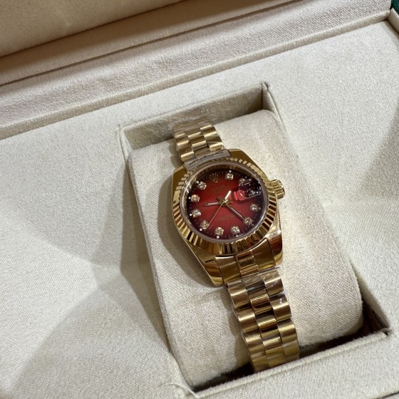 Datejust series red dial 26mm gold strap